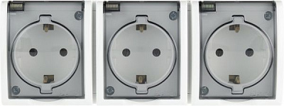 Розетка потрійна із заземленням Simon Aquarius без шторок білий AQGSz1-3/11A