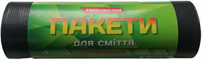 Мешки для бытового мусора Plastcompound черные стандартные 120 л 10 шт.