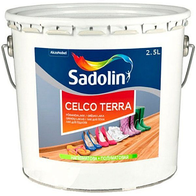 Лак для пола CELCO TERRA 20 Sadolin полумат 2,5 л