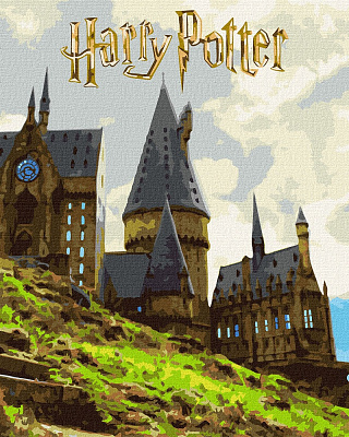 Картина по номерам Harry Potter: Пейзаж Хогвартса с красками металлик ©Warner Bros. 40х50 см Ideyka