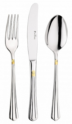Набір столових приборів з позолотою 24 предмети Bernini Pinti Inox