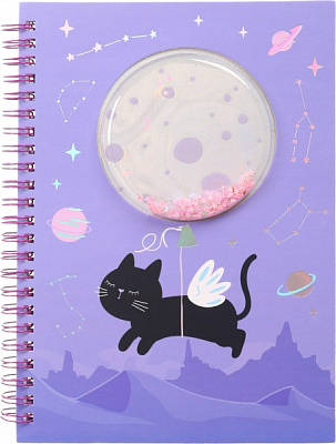 Книга для записей на спирали Котик-ангелочек 80 листов А5
