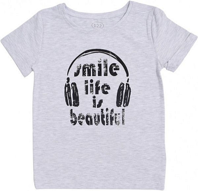 Футболка Фламинго р.134 серый меланж 842-411 