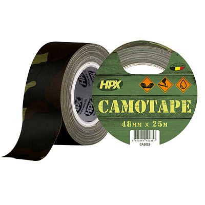 Камуфляжна армована стрічка CAMO TAPE 48 мм 0,3 мм 25 м хакі