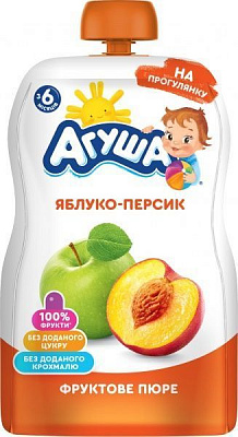Пюре Яблуко-Персик 90 г Агуша