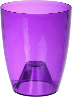 Кашпо пластиковое Алеана Орхидея PS круглый 5л фиолетовый/прозрачный (115021) 