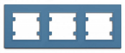 Рамка трехместная Makel Karea горизонтальная синий