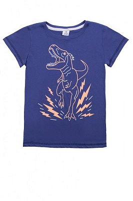 Футболка для хлопчиків Luna Kids з принтом Dino р.98 темно-синій
