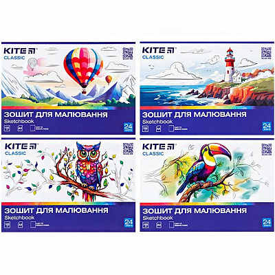 Альбом для малювання 24 арк. скоба Classic K-242 KITE