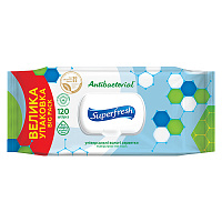 Влажные салфетки SuperFresh Antibacterial 120 шт.