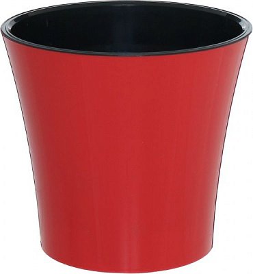 Горщик пластиковий Santino Арте круглий 3,5л червоний/чорний