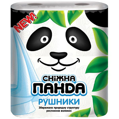 Паперові рушники Сніжна Панда двошаровий 4 шт.