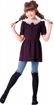 Колготки дитячі Giulia D030 TEEN GIRL jeans р.152-158 блакитнийчорний