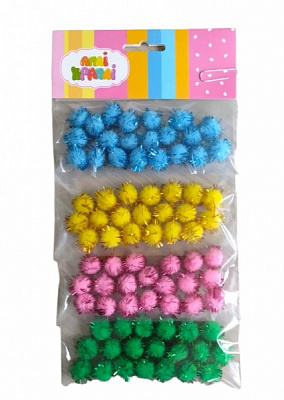 Набір помпонів з люрексом (4 кольори ) АпліКраплі