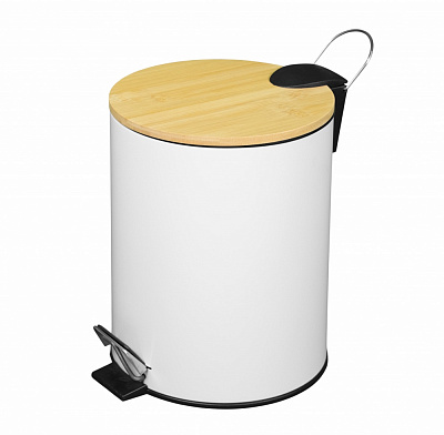 Відро з педаллю Fabrika BAMBOO 5 л Soft Close White (FK-SB3002W)