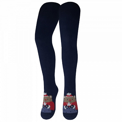 Колготки детские унисекс Легка хода махровые 8229 р.104-112 черный-фиолетовый 