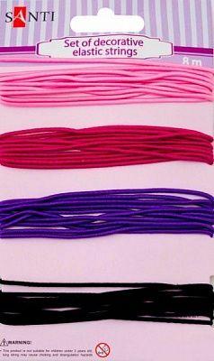 Декоративный элемент шнуров декоративных, 4 цв., 8м/уп, розово-фиолетовый 1 комплектов 4 шт. Santi