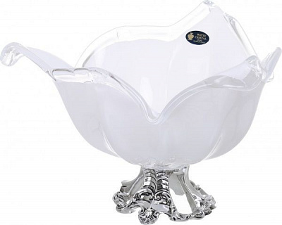 Фруктовница белая стеклянная 37x30x18 см White cristal