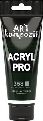 Фарба акрилова 358 зелений темний 75 мл ART Kompozit