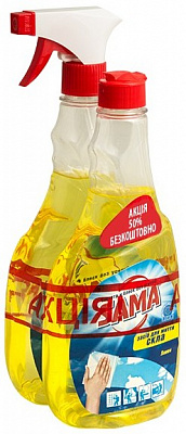 Засіб миючий для скла та дзеркал SAMA Лимон розпилювач 0,5 л + змінний блок