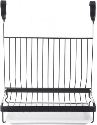 Сушилка для посуды Flamberg на рейлинг с поддоном черный