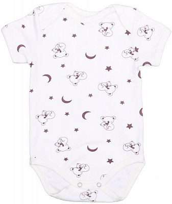 Боді Bambinelli з коротким рукавом Ведмедик р.56 білий із малюнком