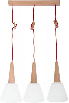 Підвіс ALFA Benefis 3xE27 білий матовий/дерево світле 60166