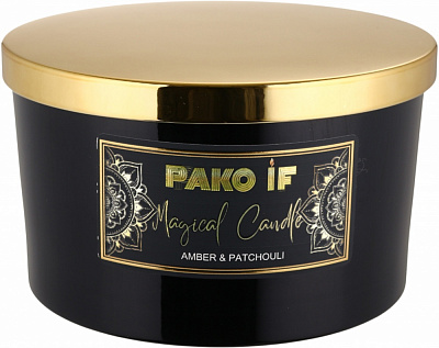 Свеча ароматическая Pako-If Magical candle 130x80 мм Amber&Patchouli