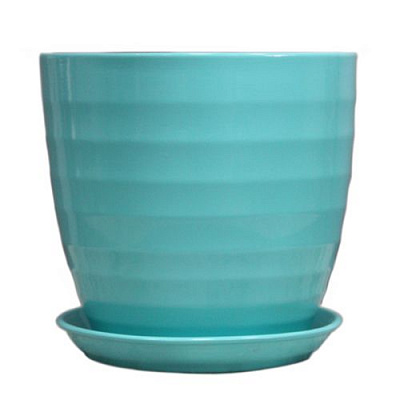 Горщик керамічний Оріана-Запоріжкераміка Обруч №2 глянець круглий 4,7л бірюзовий