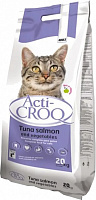 Корм сухой полноценный для взрослых кошек с лососем и тунцом ActiCROQ 12021 20 кг