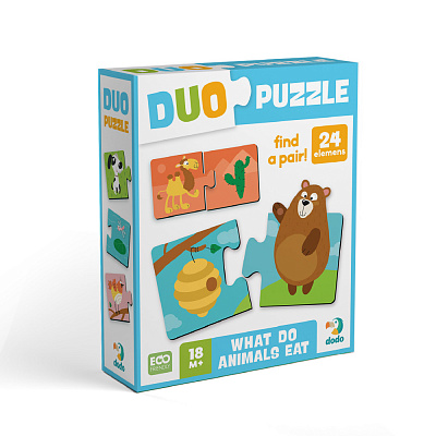 Пазл DoDo ДУО Хто що їсть 12 пазлів на 2 елементи 300691