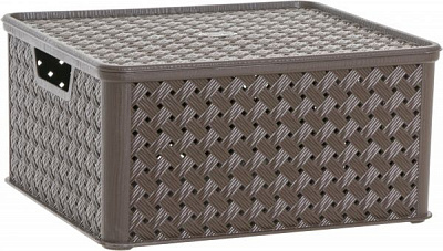 Кошик пластиковий Tontarelli із кришкою Аріанна L 165x332x290 мм