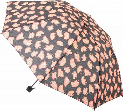 Зонт Перья, складной, полуавтомат оранжевый 