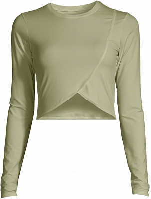 Футболка Casall OVERLAP CROP LONG SLEEVE 22132368 р.XS оливковый