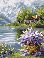Картина за номерами Бузковий кошик ©art_selena_ua Ideyka