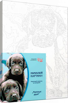 Набір, техніка акриловий живопис за номерами Маленькі друзі Вентс