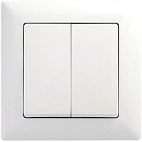 Выключатель двухклавишный Gunsan Visage без подсветки 16 А 250В IP20 белый