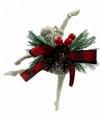 Декоративная подвеска Балерина с декором 8x6x3 см белый LD21013