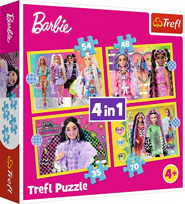Пазл Trefl 4 в 1 Mattel Барбі 34626