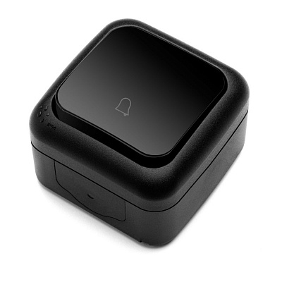 Кнопка дзвінка вологозахищений одноклавішний Viko Palmiye без підсвітки чорний 90555106