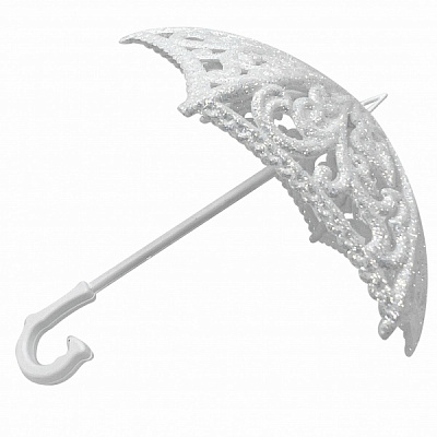 Ялинкова іграшка Парасолька 10x10x7 см білий