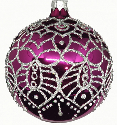 Куля новорічна 9513-3 100 мм малиновий