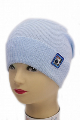 Шапочка дитяча для хлопчиків Kraft+ р.48-50 блакитний 2535
