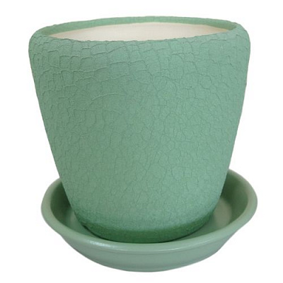 Горщик керамічний круглий 30л зелений (056-0-062)