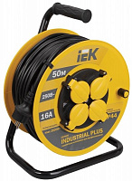 Подовжувач на котушці IEK Industrial Plus із заземленням 4 гн. чорний/жовтий 50 м WKP15-16-04-50-44 