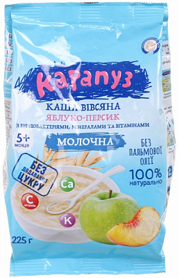 Каша молочная Карапуз от 5 месяцев Яблоко-персик 225 г 