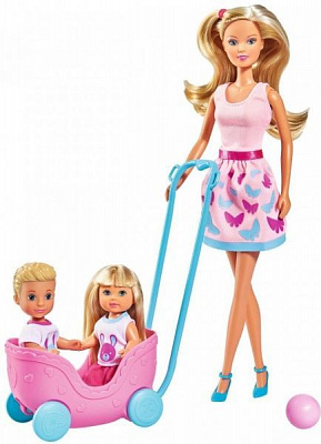 Ляльковий набір Simba Steffi & Evi Love Прогулянка двійні Штеффі, Еві та Тіммі
