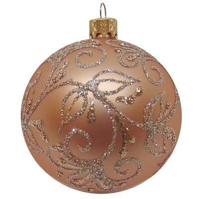 Куля новорічна d80 с золотим малюнком 9676/30051