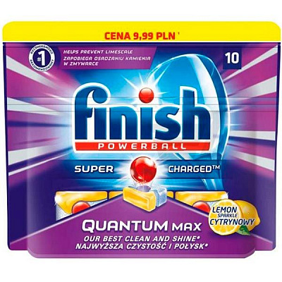 Таблетки для мытья посуды Finish Quantum Max Lemon 10 шт