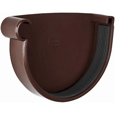 Заглушка ринви ліва RAINWAY d130 мм коричневий